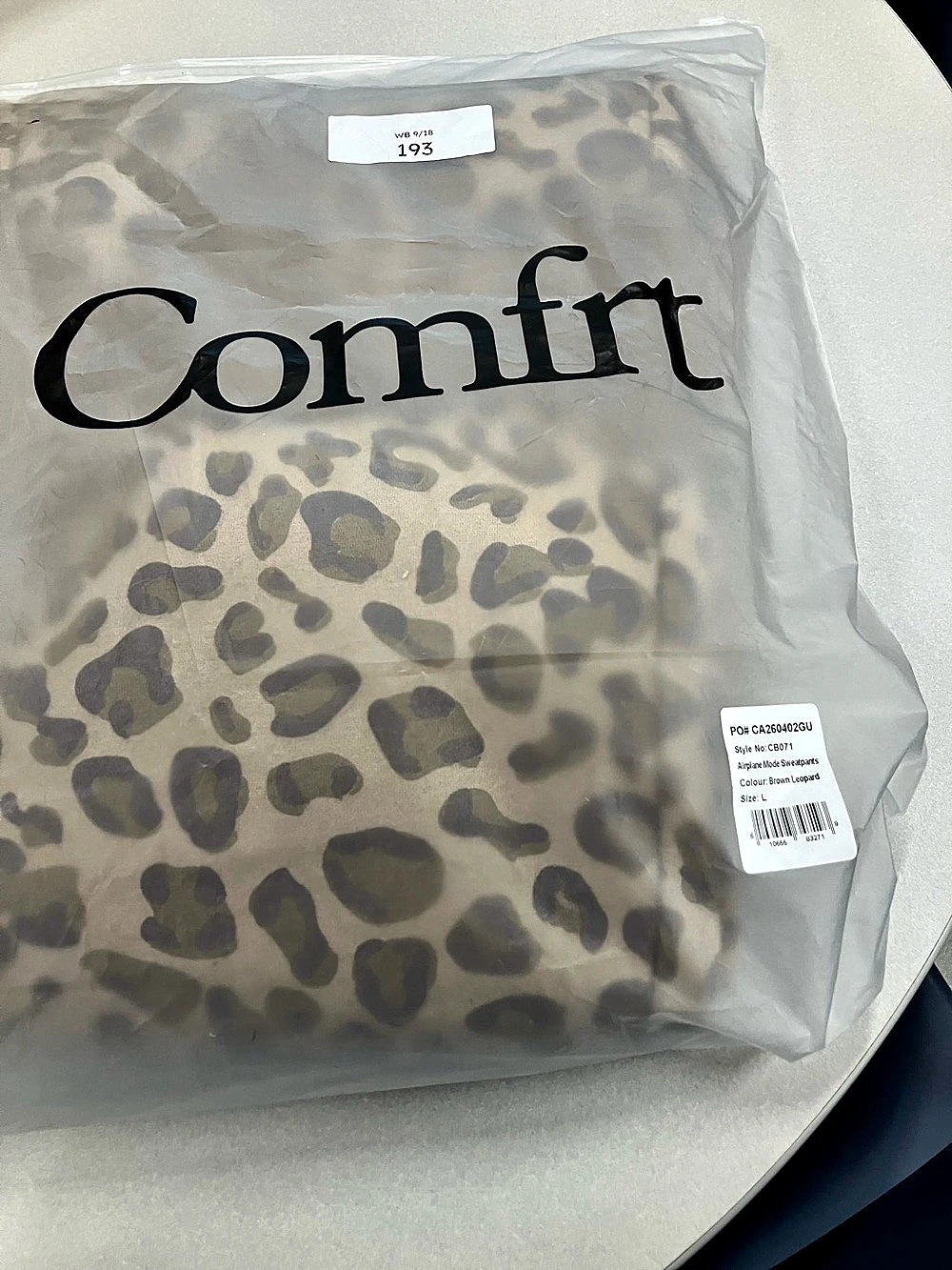 Comfrt Airplane Mode Sweatpants Brown Leopard Large